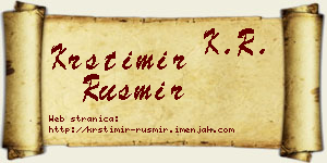 Krstimir Rusmir vizit kartica